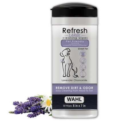 Wahl large dog wipes, lavender and chamomile